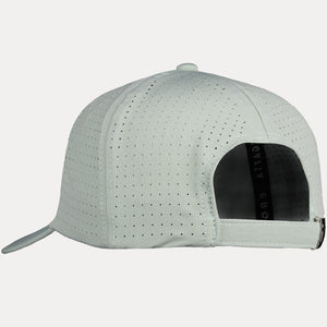 back view of green performance hat