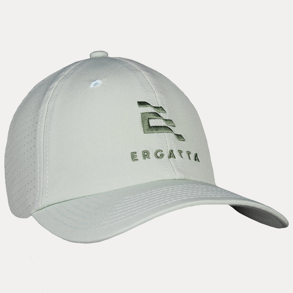Green Performance hat with Ergatta Logo embroidered on front
